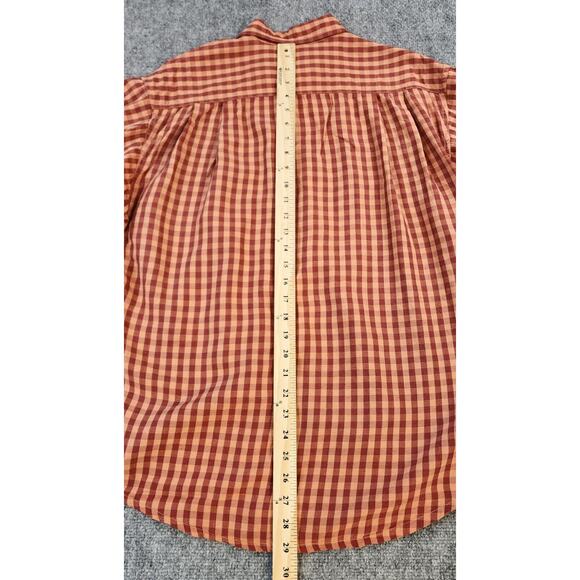 Tommy Bahama Shirt Mens Medium Red Plaid Linen Blend Indigo Palms Button Up - Picture 6 of 16